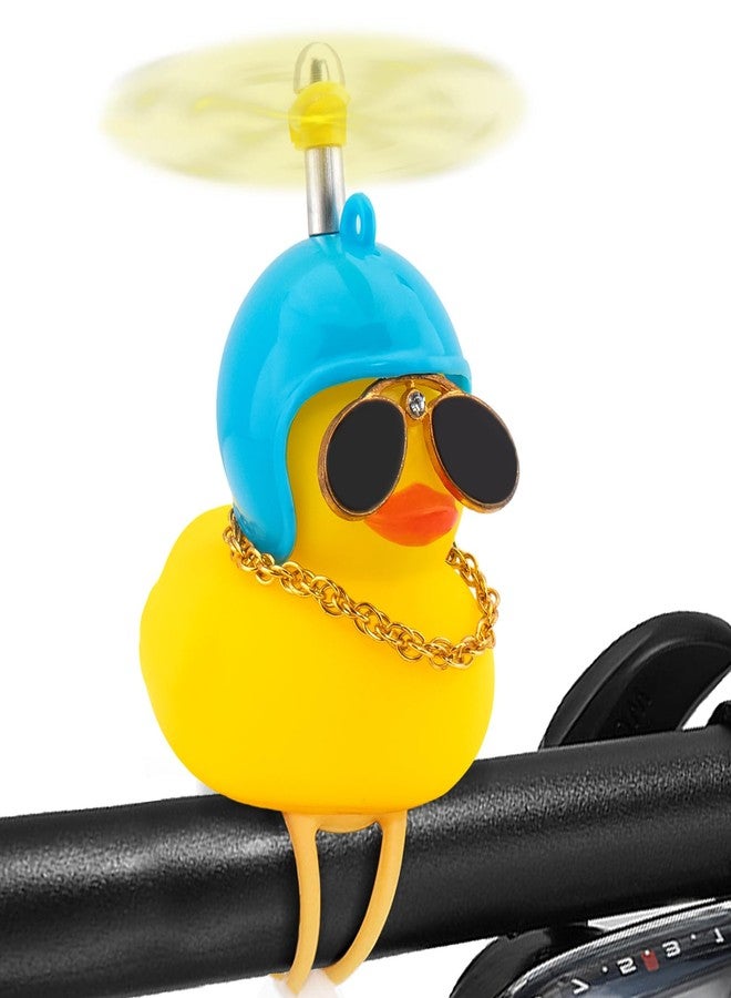 wonuu Bike Rubber Ducks with Helmet, for Car Dashboard Decoration Duck Motorcycle Bicycle Cycling Accessories NOT Squeak (Blue) - Image 1